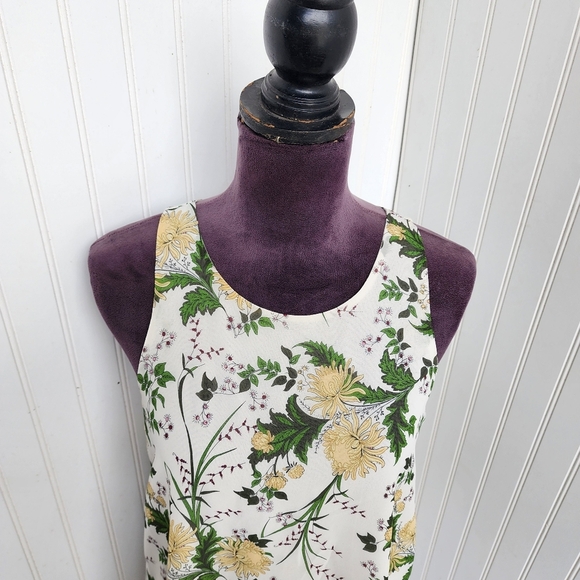 Max Studio Womens Dressy Tank Top Sz Small White Floral Party Going Out School - Picture 3 of 11